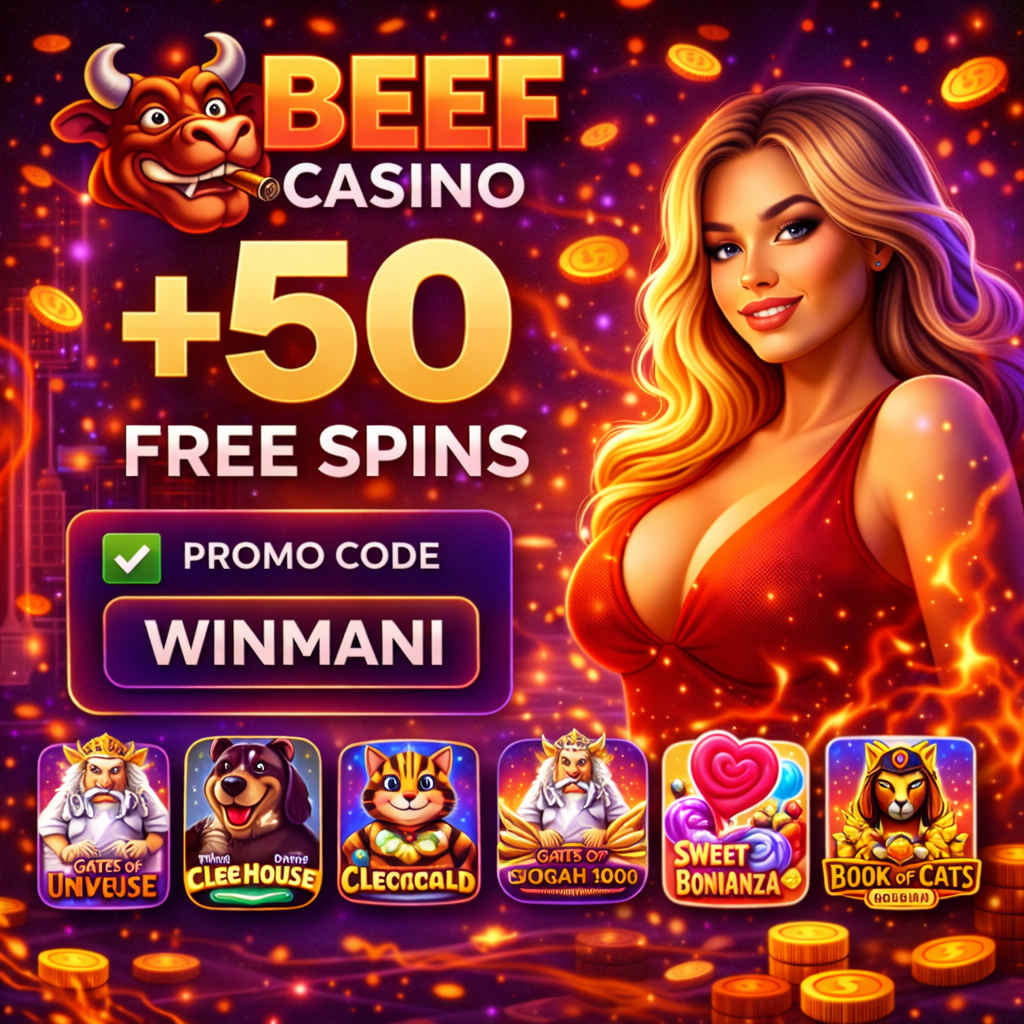 Промокод на 50 фриспинов в Beef Casino